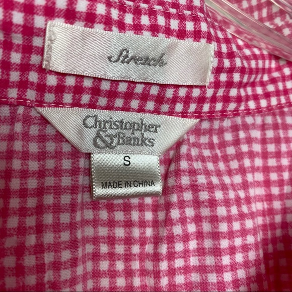 Christopher & Banks Red & White Plaid Top - Picture 3 of 7